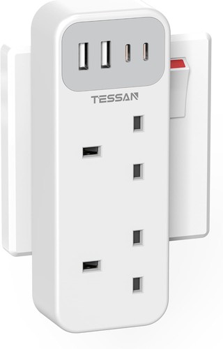 Tessan double plug adapter - double, uk