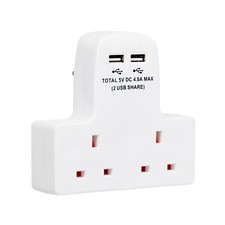2 Way Adaptor Plug 13A Wall