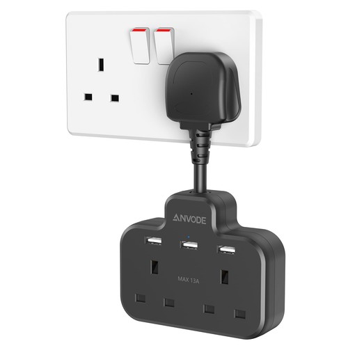 Double plug adaptor with usb - adaptor,