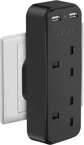 Double plug adapter with usb - 2,