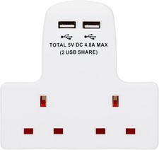 2 Way Adaptor  Plug 13A Wall