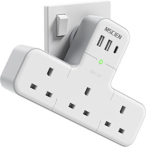 Multi plug adapter with - 6-in-1,